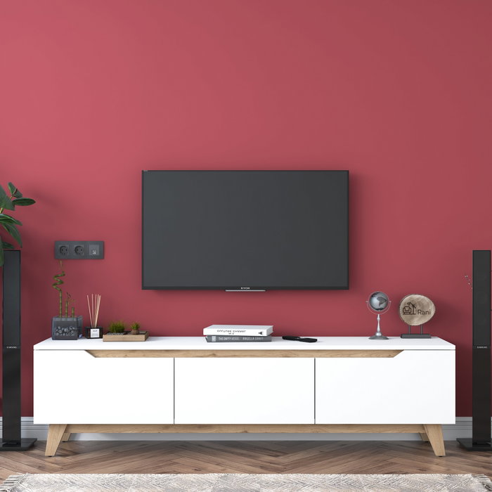 Hanah Home Soporte de TV D1 - 2472 Blanco y Nogal